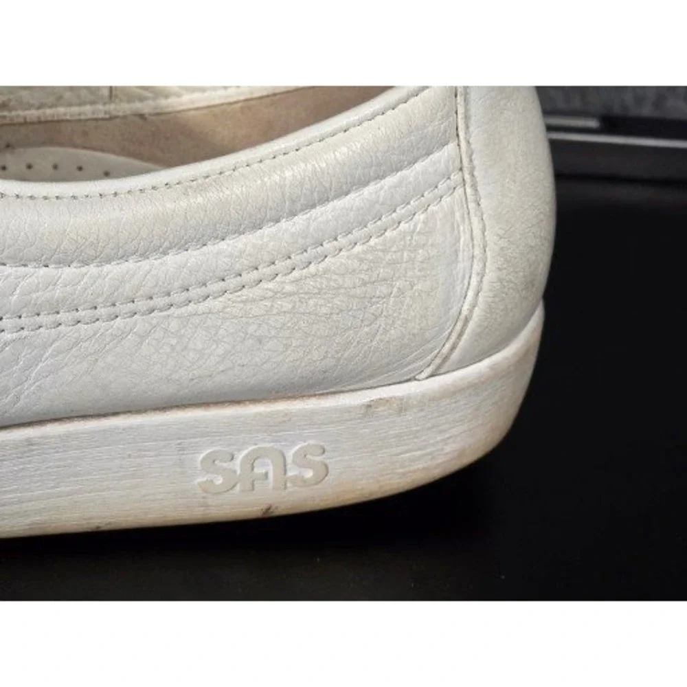 VTG SAS Mens White Leather Penny Loafers Slip On Comfort‎ Shoes USA Casual Work